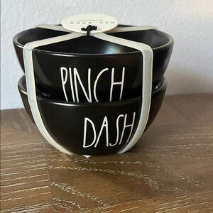 Rae Dunn Black 'Pinch' and 'Dash' Bowls